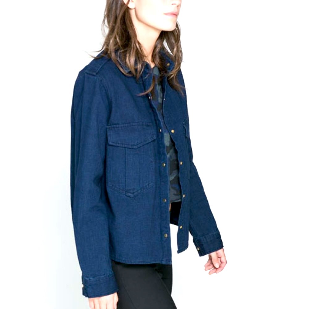 Zara Blue Denim Overshirt Chambray Button Down